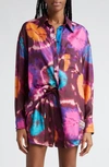 Zimmermann Acadian Graphic-pattern Silk Shirt In Tie Dye Multi