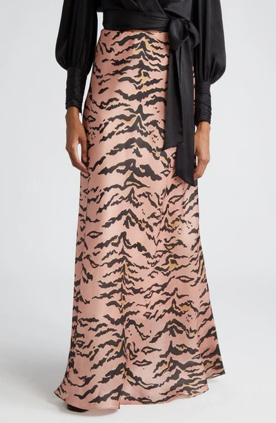 Zimmermann Matchmaker Bias Flare Maxi Skirt In Pink Tiger