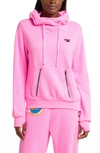 Aviator Nation Bolt Back Graphic Ninja Hoodie In Neon Pink/mint