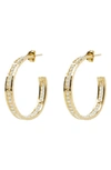 Argento Vivo Imitation Pearl Molten Hoop Earrings In Gold