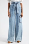 Veronica Beard Belisa Wide Leg Jeans In Silverwood In Silverwood