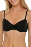 TRINA TURK JOPLIN TEXTURED TWIST FRONT UNDERWIRE BIKINI TOP