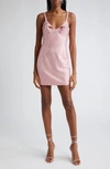 Area Crystal Embellished Mini Dress In Candy Rose