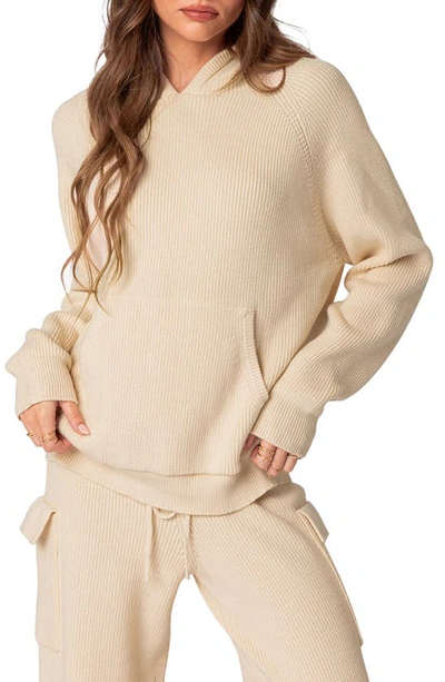 Edikted Women's Wynter Oversized Knit Hoodie In Cream
