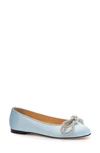 Mach&mach Mach & Mach Double Crystal Bow Ballerina Flat In Blue