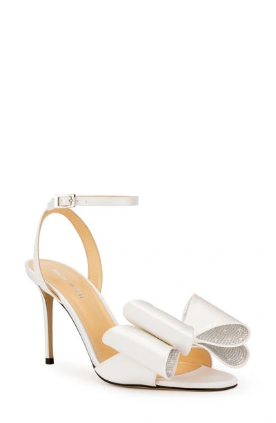 Mach & Mach Le Cadeau Double Bow Ankle Strap Sandal In White