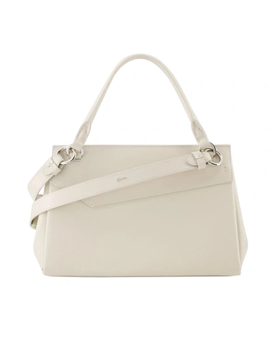 Maison Margiela Snatched Small Leather Clutch Bag In White