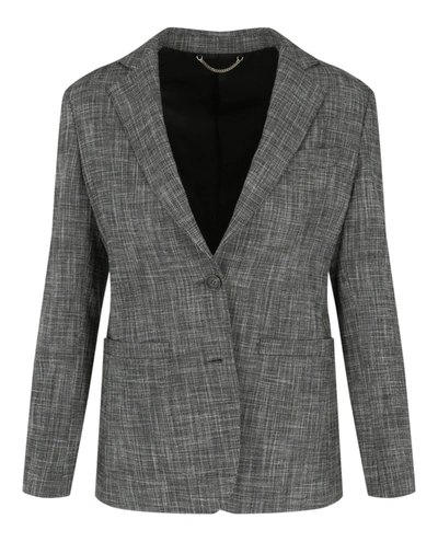 Ferragamo Wool-blend Single Breasted Blazer In Grey