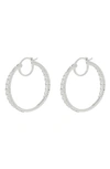 Nadri Liz Cubic Zirconia Inside Out Hoop Earrings In Rhodium
