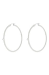 Nadri Zoe Cubic Zirconia Medium Hoop Earrings In Rhodium