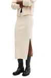 Mango Nora Sweater Knit Midi Skirt In Light Beige