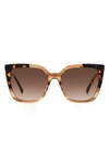 Kate Spade Marlowe Acetate Square Sunglasses In Horn Beige/ Brown Gradient