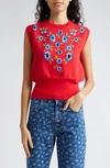 MOLLY GODDARD ROSIE FLORAL JACQUARD COTTON SWEATER VEST