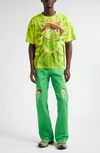 Stockholm Surfboard Club X Disney Kermit Embroidered Straight Leg Jeans In Kermit