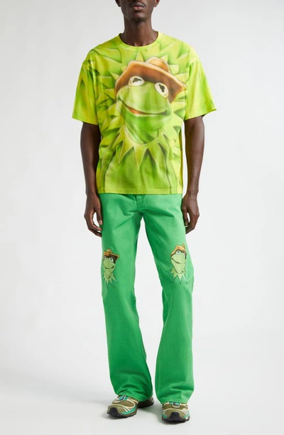 Stockholm Surfboard Club X Disney Kermit Embroidered Straight Leg Jeans