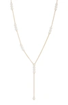 POPPY FINCH BABY CULTURED PEARL LARIAT NECKLACE
