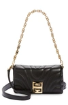 Givenchy Micro 4g Soft Quilted Metallic Leather Crossbody Bag In Black