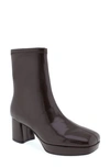 Shop Aerosoles Sussex Block Heel Platform Bootie In Java Patent Pu
