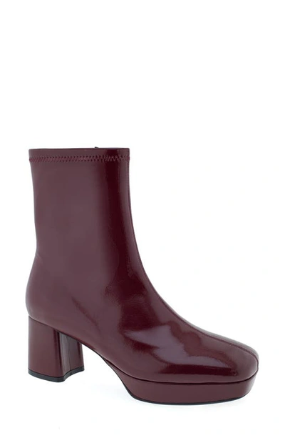 Aerosoles Sussex Boot-midcalf Boot-platform-high In Pomegranate Pu Leather