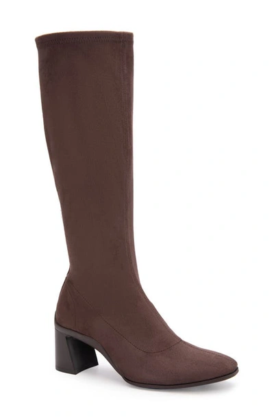 Aerosoles Centola Boot-dress Boot-tall-mid Heel In Java Faux Suede