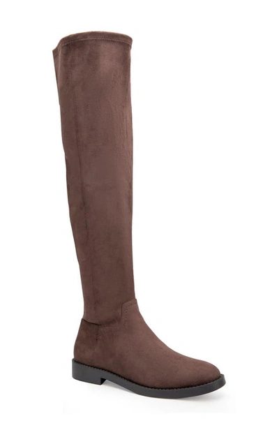 Aerosoles Tarra Boot-over The Knee Boot In Java Faux Suede