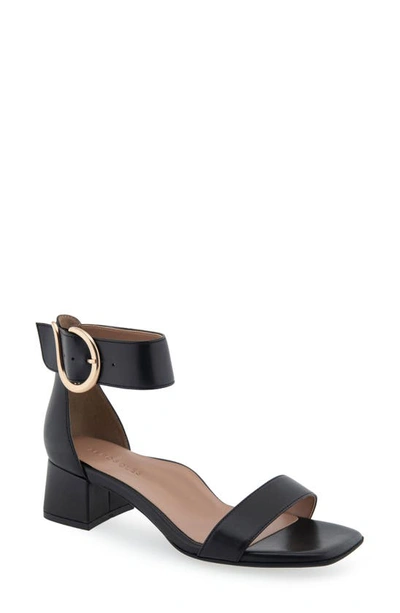 Aerosoles Eliza Square Toe Sandal In Black Leather