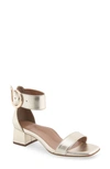 Aerosoles Eliza Square Toe Sandal In Soft Gold Leather