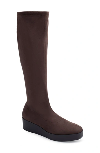 Aerosoles Cecina Boot-casual Boot-tall-wedge In Java Faux Suede