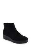 Aerosoles Carin Boot-ankle Boot-wedge In Black Faux Suede