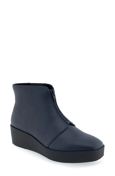 Aerosoles Carin Boot-ankle Boot-wedge In Navy