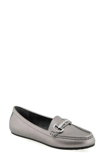 Aerosoles Women's Day Drive Loafers In Graphite Pu Leather