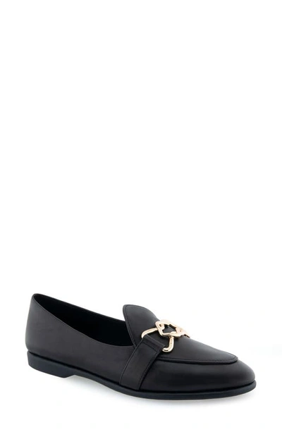 Aerosoles Praia Tailored-loafer In Black Patent Faux Leather