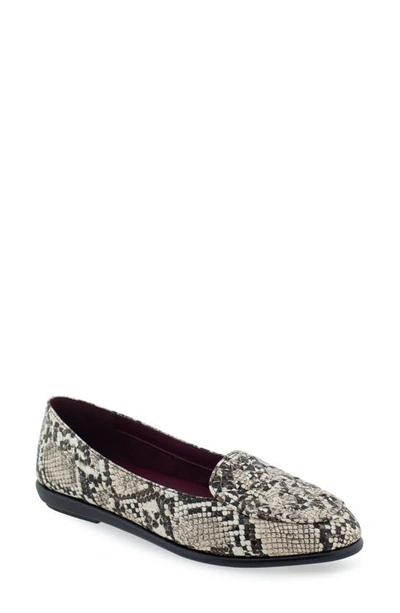 Aerosoles Brielle Womens Faux Leather Slip On Loafers In Natural Printed Snake - Faux Leather