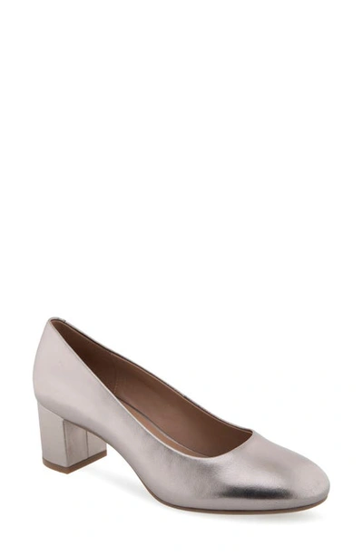 Aerosoles Ebel Dress-pump-mid Heel In Champagne Leather