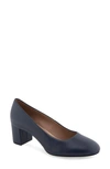 Aerosoles Ebel Dress-pump-mid Heel In Navy Leather