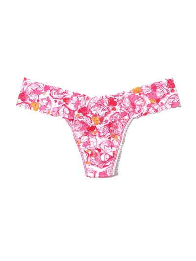 Hanky Panky Printed Signature Lace Low Rise Thong Xoxo In Multicolor