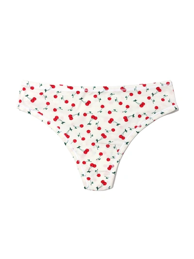 Hanky Panky Printed Playstretch Natural Rise Thong Cherry On Top In Red