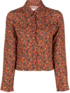 Erl Womens Printed Crepe Blouse Woven Clothing In Multicolour