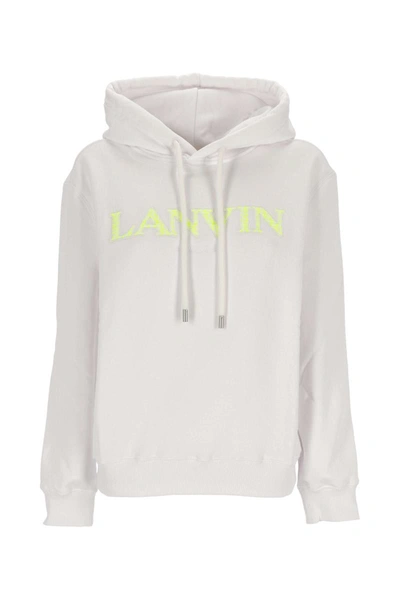 Lanvin Hoodie With Logo In Optic White