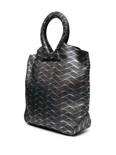 Luar Brooke Wavy Iridescent Top-handle Bag In Black Iridescente