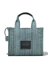 Marc Jacobs The Washed Monogram Denim Small Tote Bag In Blue