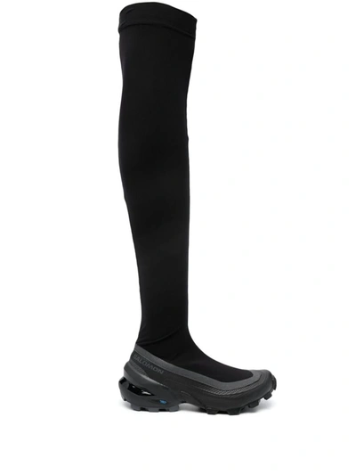 Mm6 Maison Margiela X Salomon Crosswader Lug Knee-boots In Black