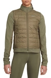 Nike Therma-fit Quilted Running Jacket In Medium Olive
