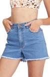 Billabong So Cheeky High Waist Denim Shorts In Costa Blue