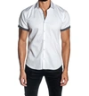 JARED LANG SOLID SHORT SLEEVE SHIRT IN WHITE