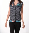 Angel Apparel Checkerboard Ruffled Vest In Grayblack In Multi