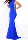 Jasz Couture High Neck Dress With Cut Outs In Royal In Blue