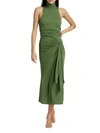 Cinq À Sept Rori Sleeveless Side-tie Turtleneck Midi Dress In Multi