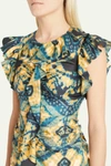 Ulla Johnson Vida Washed Silk Poplin Ruffle Top In Black