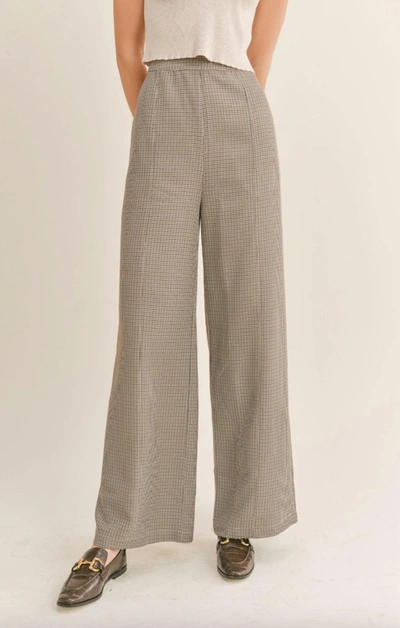 Sage The Label Mirabel Houndstooth Pant In Brown Multi